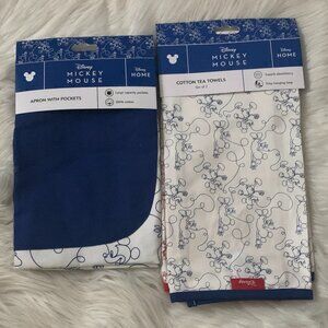 DISNEY Mickey Mouse Bon Voyage Collection Apron & Tea Towels SET